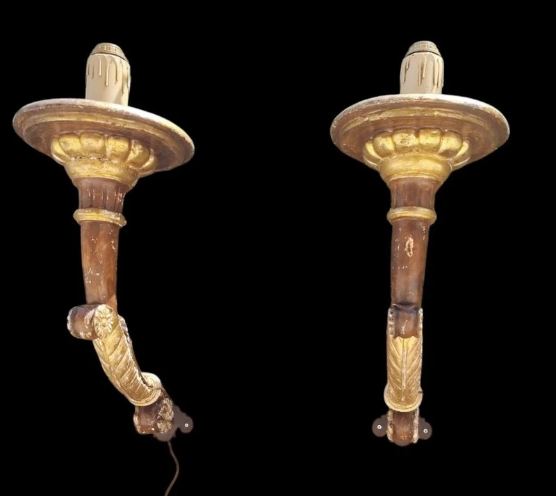 A pair of 19th-century Italian Empire-style wall sconces