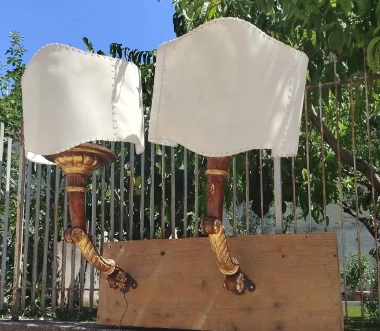 A pair of 19th-century Italian Empire-style wall sconces