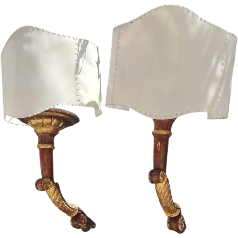 A pair of 19th-century Italian Empire-style wall sconces
