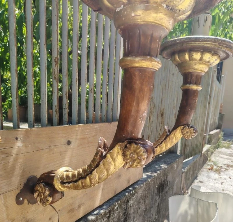 A pair of 19th-century Italian Empire-style wall sconces