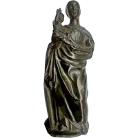 Vierge à l'Enfant. Sculpture en bronze franco-flamande du début du XVIe siècle. 