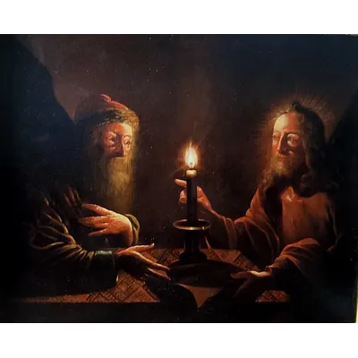 Trophime Bigot - œuvre évocatrice du XVIIe siècle « Le Christ et Nicodème », 107 x 133 cm –