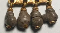 Byzantine magical amulet made of pure gold, rubies, glass paste, and 4 bezoars.