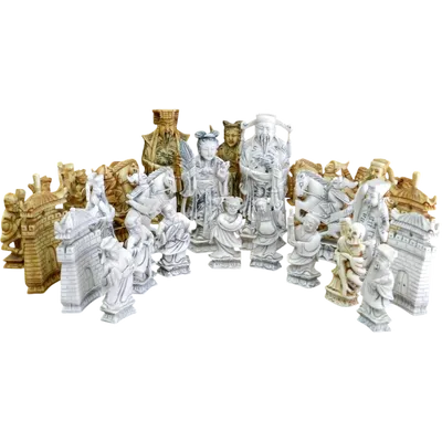 A finely carved ivory chessboard. Made in China for the European market in the late 19th century. 