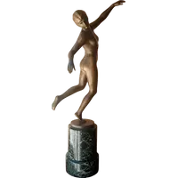 Karl Perl (Autriche, 1876-1965) Sculpture en bronze représentant une danseuse nue, datant des années 1920.