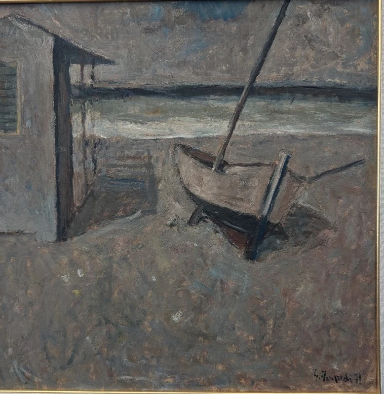 Giuseppe Manfredi (Seravezza, 1934 – Montecatini Terme, 1987) « Barca in secca », 1971