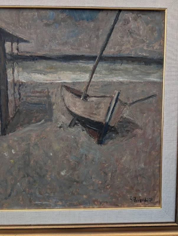 Giuseppe Manfredi (Seravezza, 1934 – Montecatini Terme, 1987) « Barca in secca », 1971