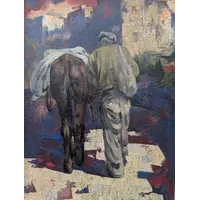 Giulio Da Vicchio – Farmer with a Mule in the Village; Oil on canvas
