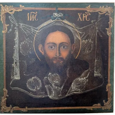 Visage du Christ « Acheropita » – Icône sur toile, début du XVIIIe siècle