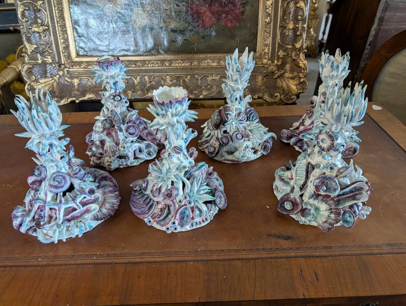 Sei candelieri in stile marino