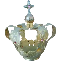 Grande couronne en laiton doré – pour statues – ornée de pierres, XIe SIÈCLE