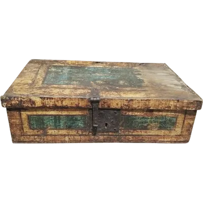 Ancien coffret du XVIIIe siècle en bois laqué de Toscane