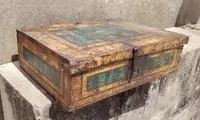 Antique 18th-Century Lacquered Wooden Box from Tuscany