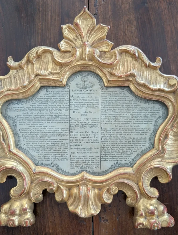 Triptych of Genoese Cantaglorie in Gilded Wood
