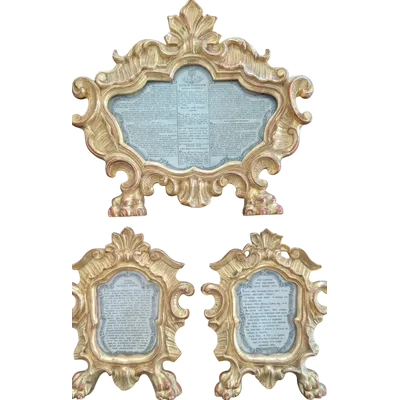 Triptych of Genoese Cantaglorie in Gilded Wood