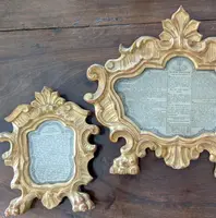 Triptych of Genoese Cantaglorie in Gilded Wood
