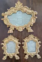 Triptych of Genoese Cantaglorie in Gilded Wood