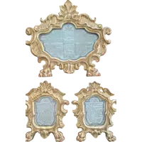 Triptych of Genoese Cantaglorie in Gilded Wood