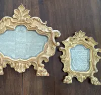 Triptych of Genoese Cantaglorie in Gilded Wood