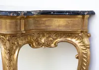 Console romaine en bois doré et marbre de Portoro