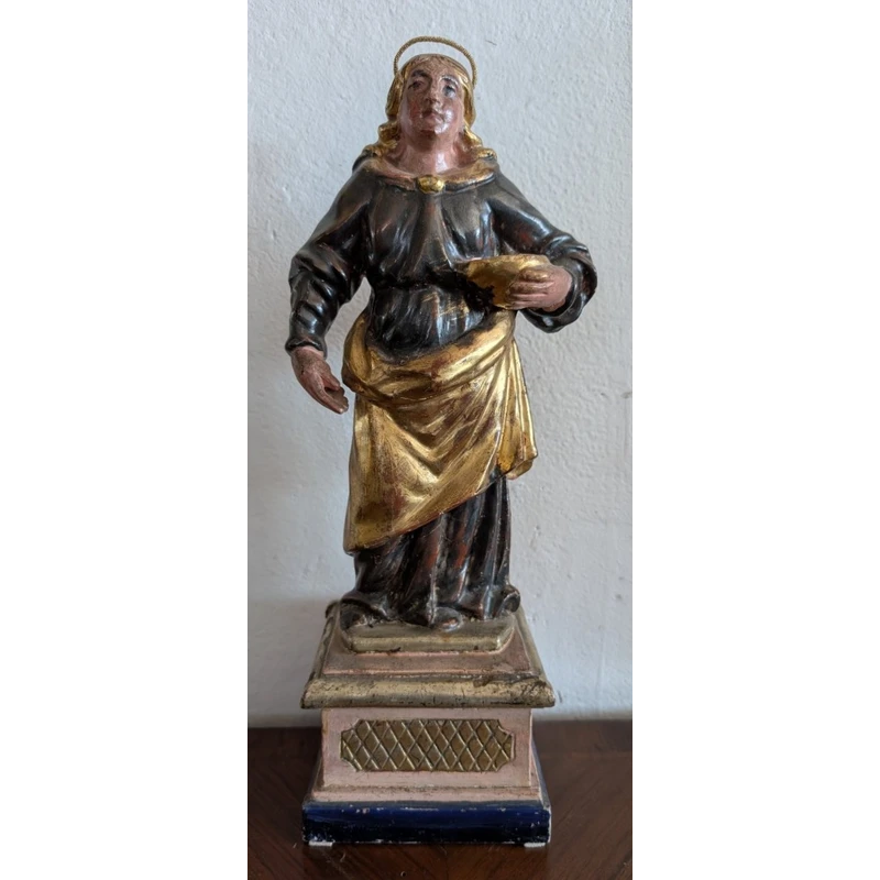 Santa Lucia – Scultura lignea policroma e dorata, prima metà del XIX secolo