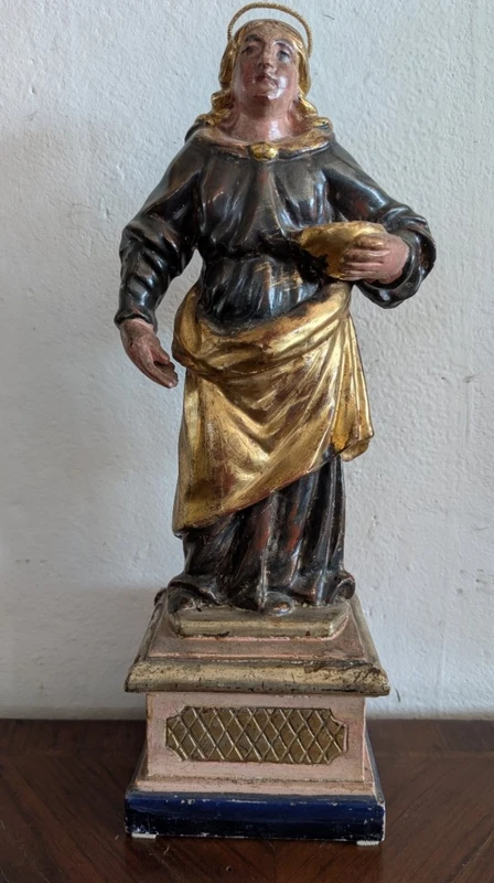 Santa Lucia – Scultura lignea policroma e dorata, prima metà del XIX secolo