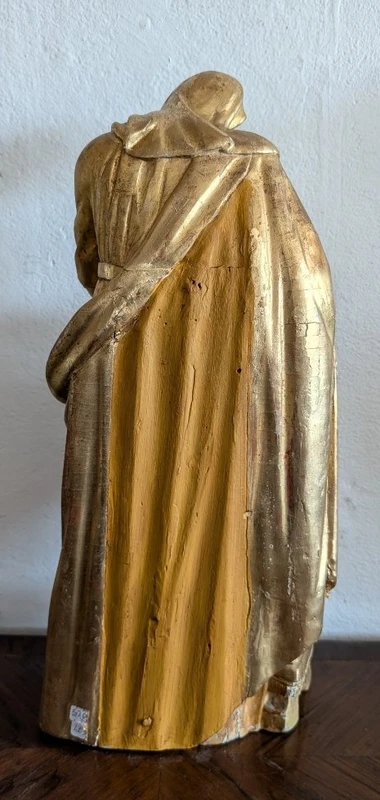 L'Éducation de la Vierge – Sculpture en bois doré, Italie, début du XIXe siècle