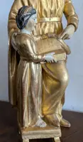 L'Éducation de la Vierge – Sculpture en bois doré, Italie, début du XIXe siècle