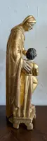 L'Éducation de la Vierge – Sculpture en bois doré, Italie, début du XIXe siècle