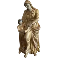L'Éducation de la Vierge – Sculpture en bois doré, Italie, début du XIXe siècle