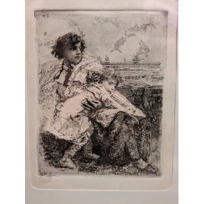 Mosè Bianchi 1840-1904 – Lot de trois eaux-fortes originales – Calcographie Antonio Fusetti, Milan