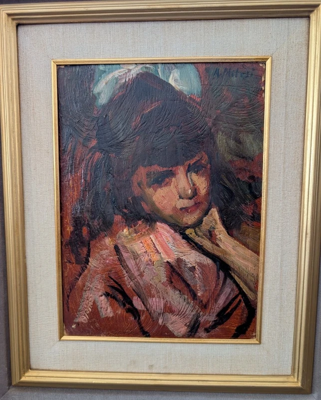 Alessandro Milesi (1856–1945) – Portrait d'une jeune fille