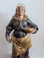 Sainte Lucie – Sculpture en bois polychrome et dorée, première moitié du XIXe siècle