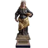 Sainte Lucie – Sculpture en bois polychrome et dorée, première moitié du XIXe siècle