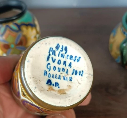 Set of 8 ceramic jars made by GOUDA in the early 1900s