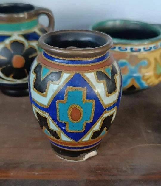 Set of 8 ceramic jars made by GOUDA in the early 1900s