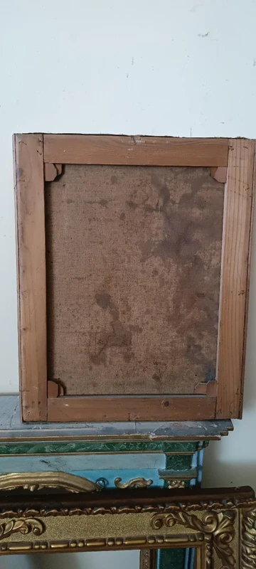 Antique oil painting on canvas, mid-19th century, Italian school—female portrait