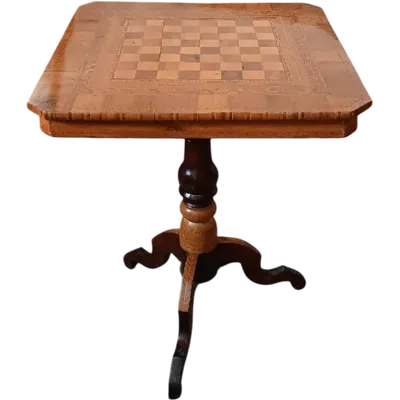Antique inlaid checkers and chess table, Italy, 19th century