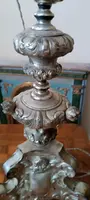 Antique silver-plated metal candlestick, lamp