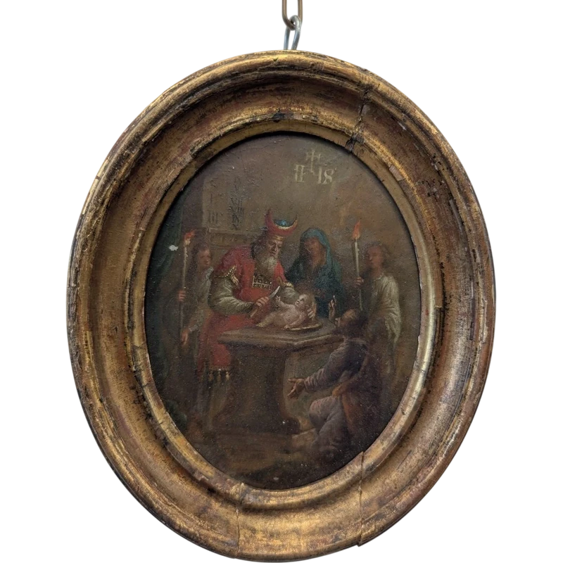 The Circumcision of Christ – Oil painting on metal plate, early 19th century
