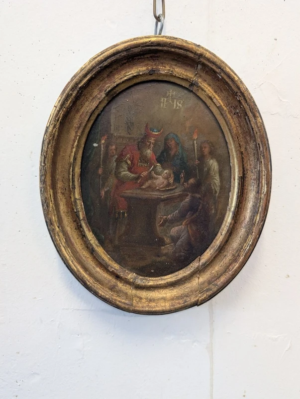 The Circumcision of Christ – Oil painting on metal plate, early 19th century