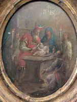 The Circumcision of Christ – Oil painting on metal plate, early 19th century