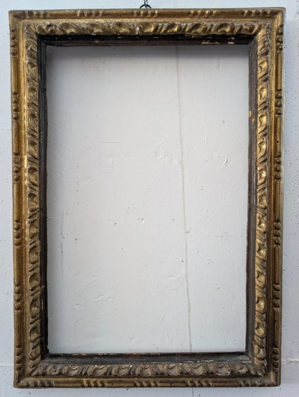 Italian wooden frame gilded with pure gold, Italy, 18th century