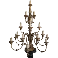 Antique fifteen-light church candelabrum made of gilded wood – Tuscany, late 18th century.