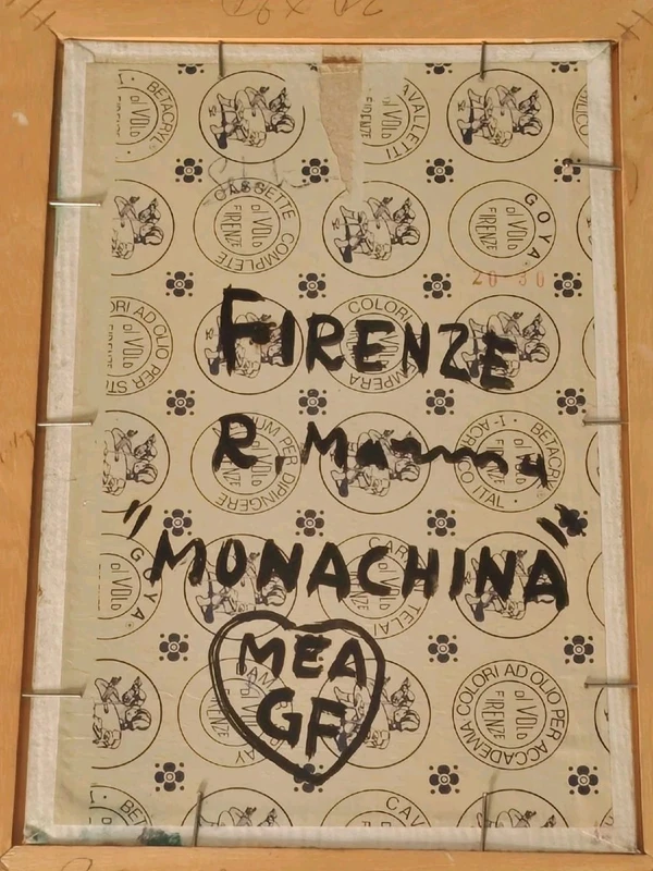 Dipinto Olio Cartone Telato Rodolfo Marma " Le Monachine " S.Spirito