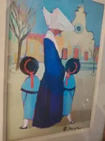 Dipinto Olio Cartone Telato Rodolfo Marma " Le Monachine " S.Spirito