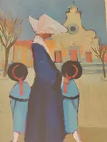 Dipinto Olio Cartone Telato Rodolfo Marma " Le Monachine " S.Spirito