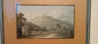 Aquarelle ancienne sur papier datant du début du XIXe siècle – paysage