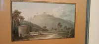 Aquarelle ancienne sur papier datant du début du XIXe siècle – paysage