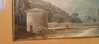 Aquarelle ancienne sur papier datant du début du XIXe siècle – paysage